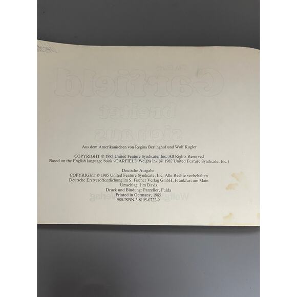 Breitet Sich Aus Garfield German Edition Vintage Comic Book - Picture 4 of 5